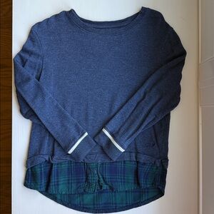 Vineyard Vines Toddler Girls’ Navy and Green Tartan Sweater
